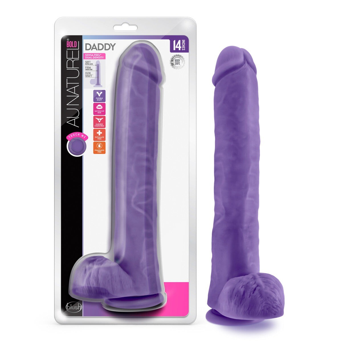 Dildo Realístico Doble Densidad Au Naturel Daddy - Violeta 
