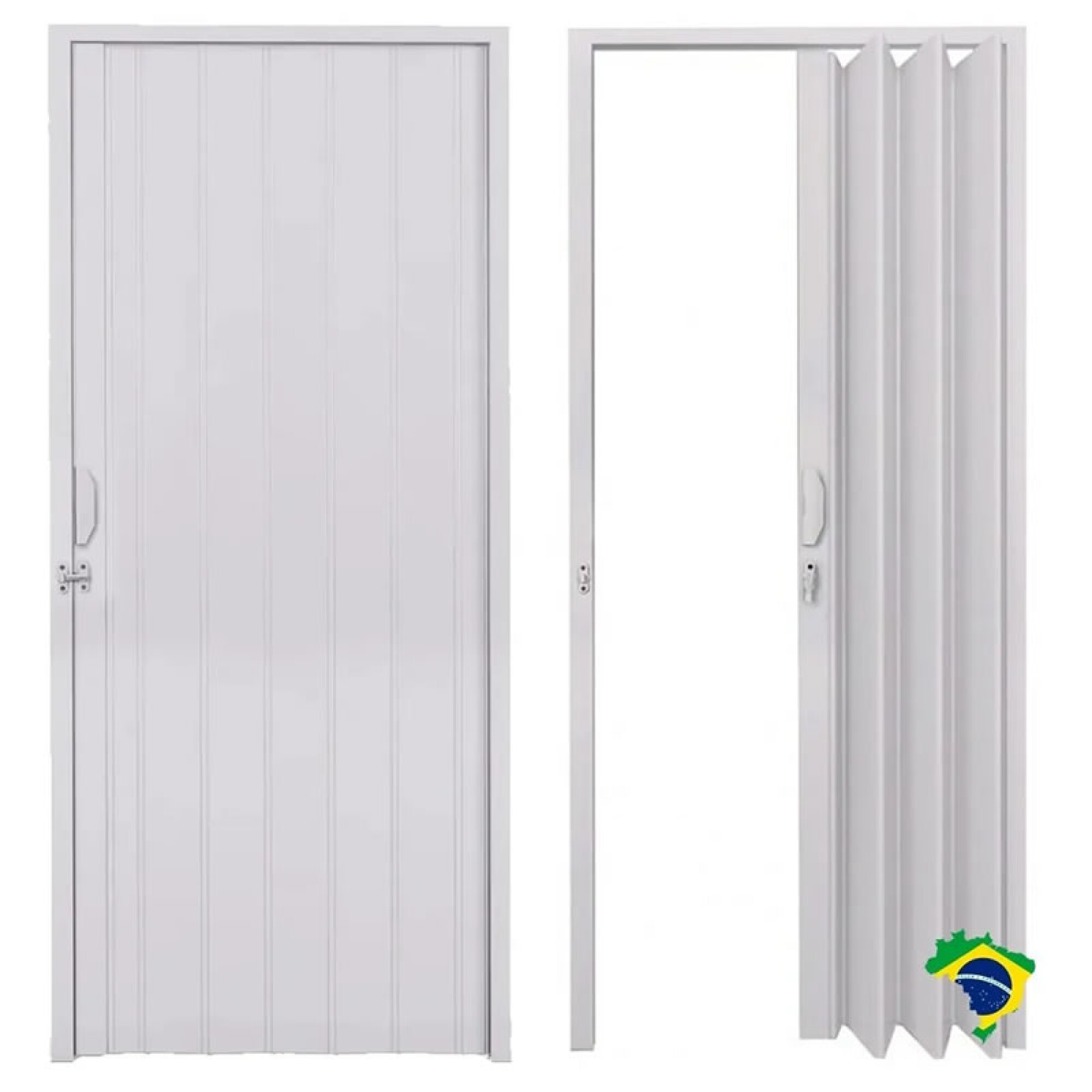 Puerta plegable en PVC Altura 210cm Ancho 96cm - Blanco — Mulata