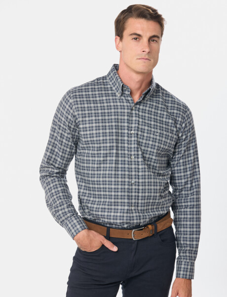 CAMISA SPORTS A CUADROS Gris
