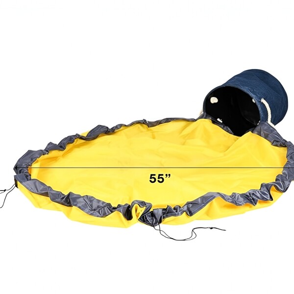 Canasto Alfombra Organizador Juguetes Plegable C/ Asa 150 cm Color Azul