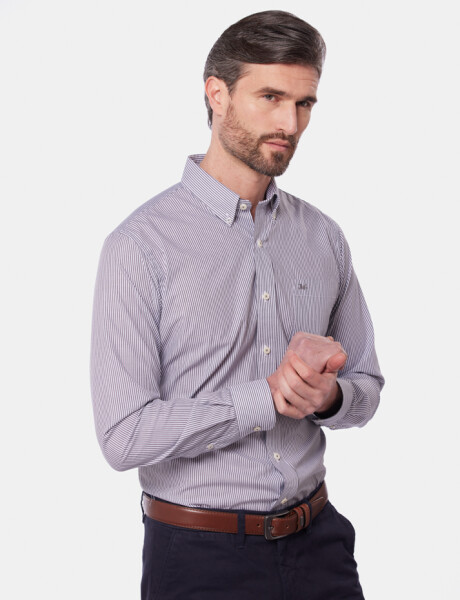 CAMISA SPORT A RAYAS Azul
