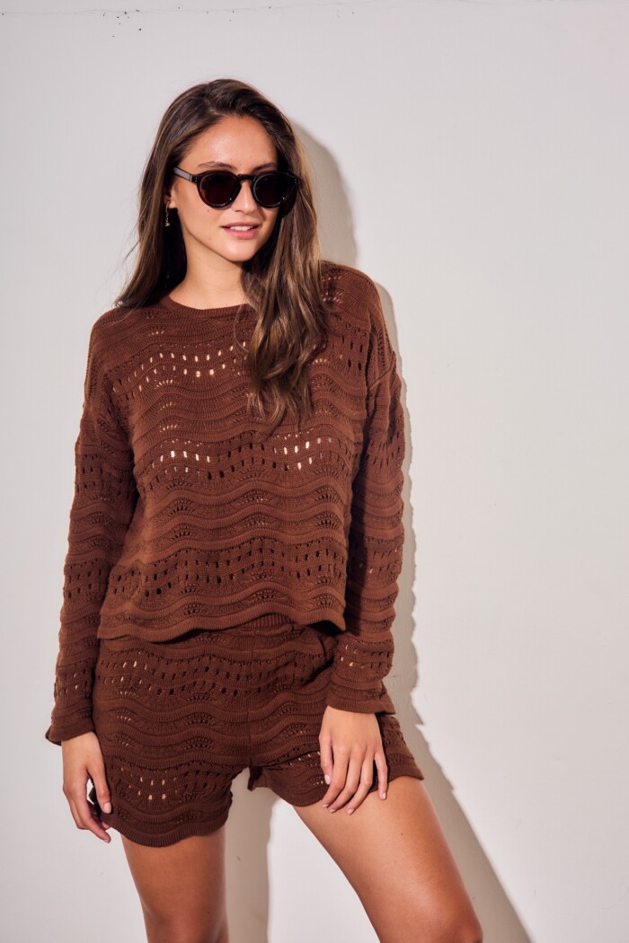 Sweater Textura Chocolate