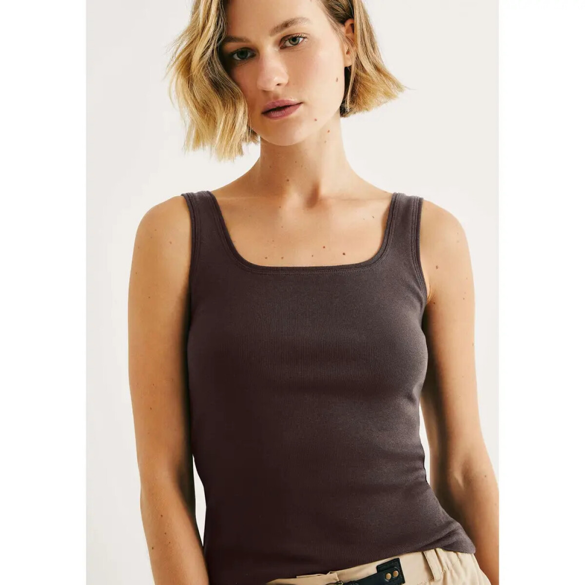 BLUSA SM FEM - MARROM ESCURO 
