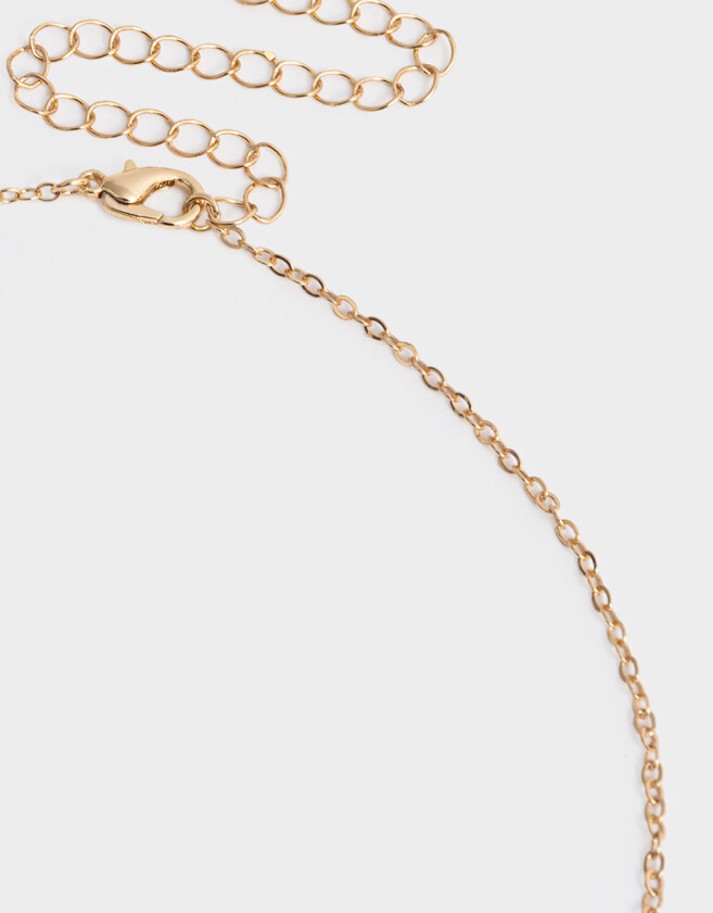 Collares Cortos Con Piedra Natural Collar Corto Bañado En Oro Con Piedra Natural - Dorado