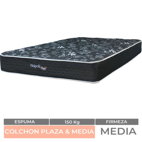 PLAZA Y MEDIA - Colchón Napoli ESPUMA 1 y 1/2 Plaza 110x188x20 150K PLAZA Y MEDIA - Colchón Napoli ESPUMA 1 y 1/2 Plaza 110x188x20 150K