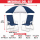 Set x2 Silla Alta Conforto Sannet + Sombrilla AZUL