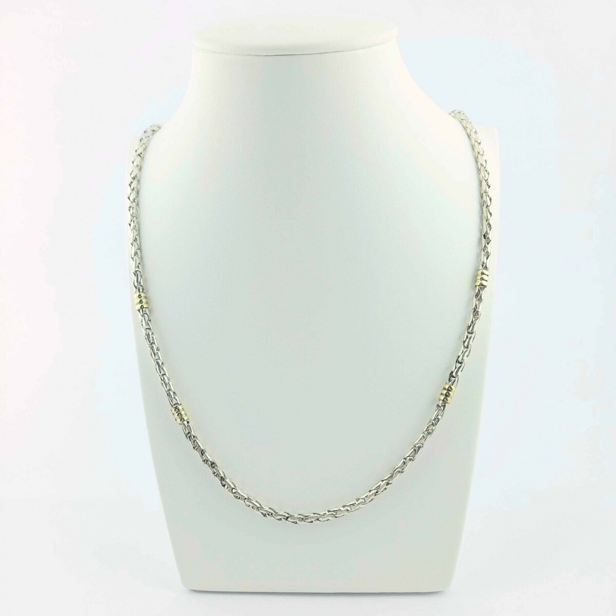 Gargantilla de plata 925 con double de oro 18k, 50 cm. 