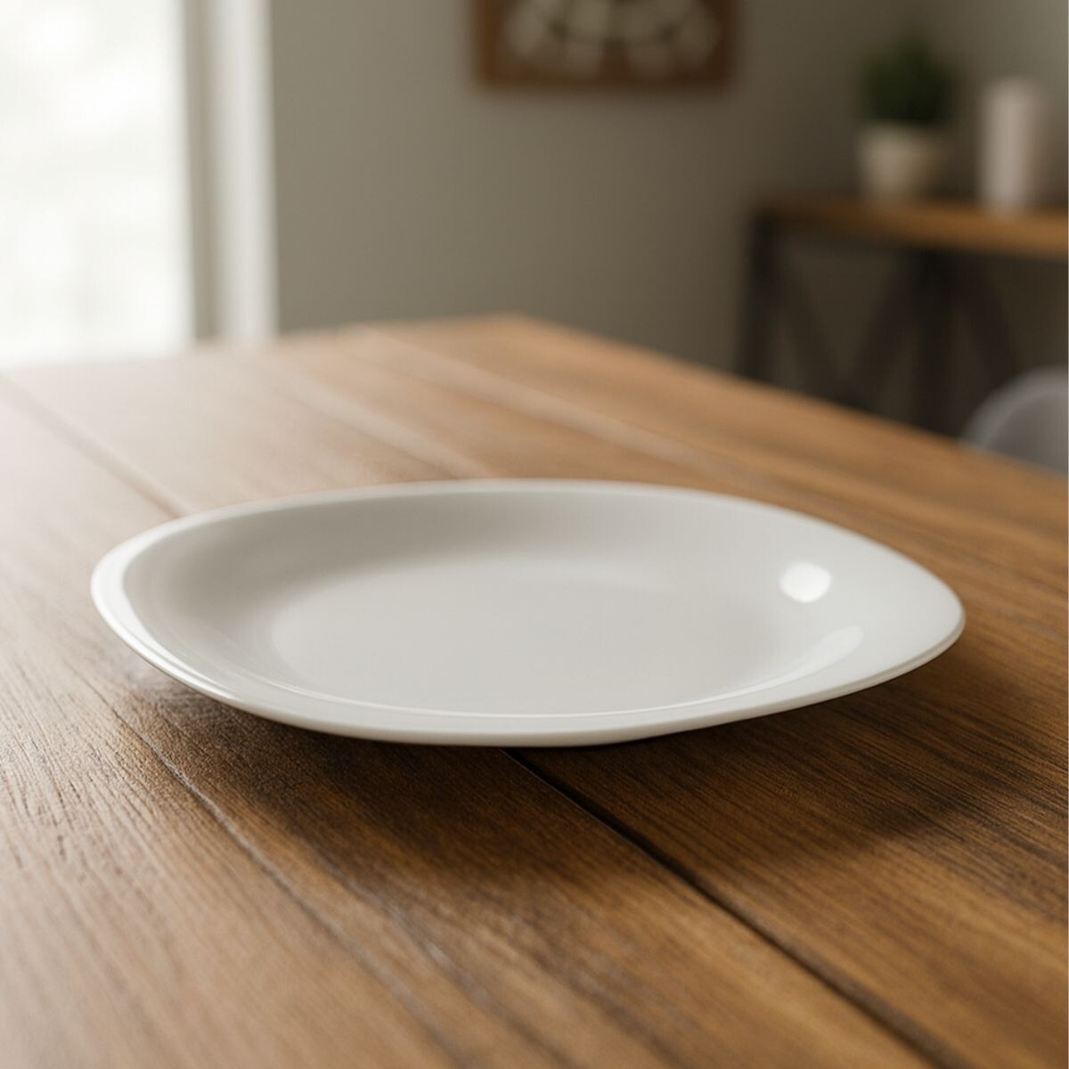 Plato llano semi cuadrado 28cm Opalina - BLANCO 