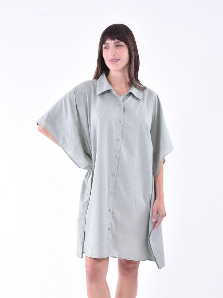 VESTIDO CLARA VERDE GRISACEO