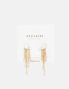 Aros Colgantes Largos Strass Aros Con Cubic - Dorado