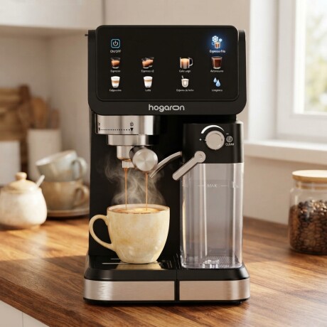 Cafetera Espresso Digital HOGARON 9 En 1, 20 Bares, 1350W Thermoblock Tanque De Agua De 1.5L, Depósito De Leche Cafetera Espresso Digital HOGARON 9 En 1, 20 Bares, 1350W Thermoblock Tanque De Agua De 1.5L, Depósito De Leche