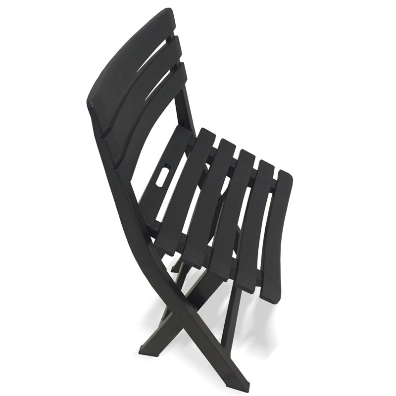 Silla Plegable Simil Madera Reforzada Plástico NEGRO