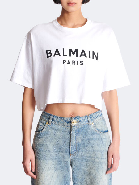 BALMAIN - T-SHIRT ESTAMPADO PARIS Negro