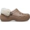 Classic Platform Fuzz Lined Clog W Latte