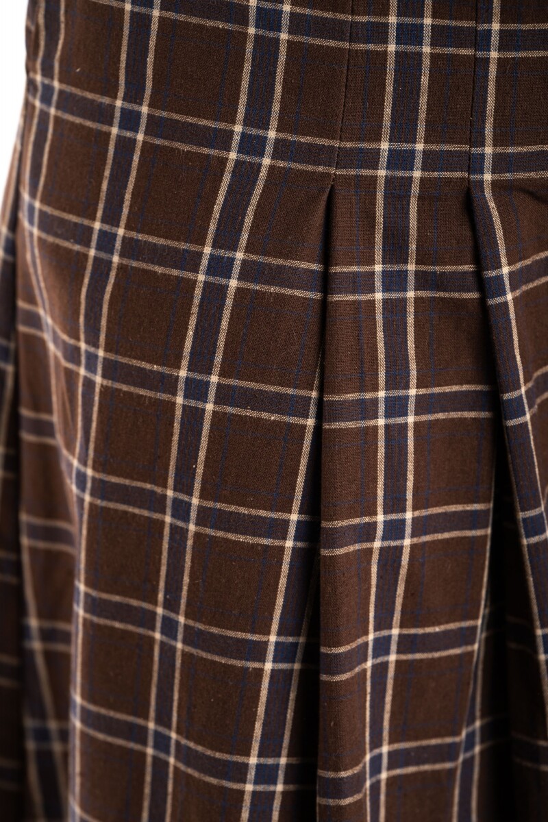 Pantalón Extra Wide Cuadros Marino