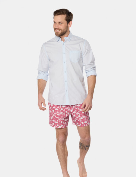 SHORT DE BAÑO ESTAMPADO Rosado