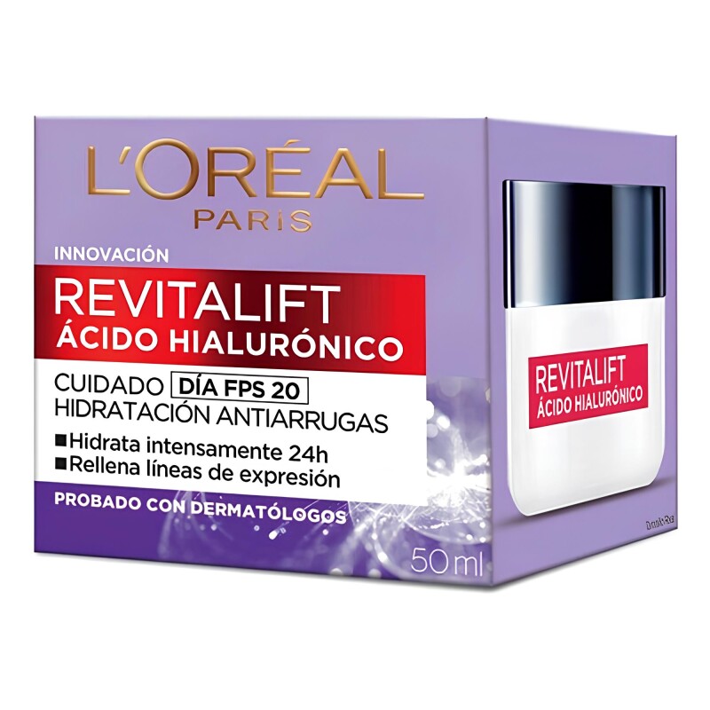 Crema día antiarrugas Loreal Revitalift ácido hialurónico FPS 20 Crema día antiarrugas Loreal Revitalift ácido hialurónico FPS 20