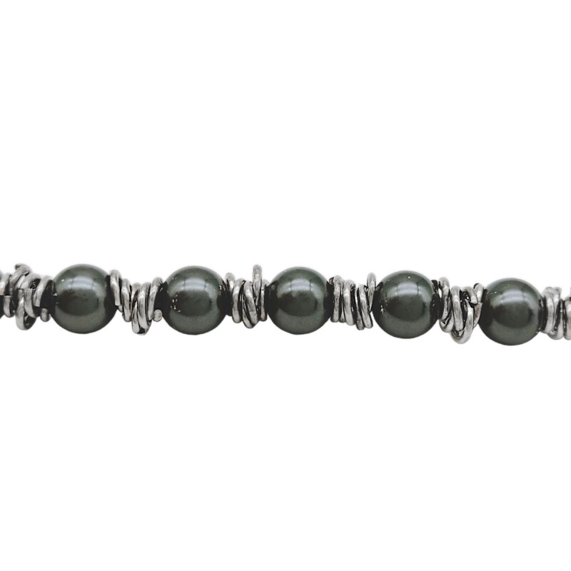 Pulsera Bolitas-Plata 925-Perla negra-PU3000 conperla