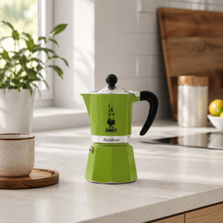Cafetera Moka Rainbow Verde 130ml 3 Tazas Bialetti Cafetera Moka Rainbow Verde 130ml 3 Tazas Bialetti