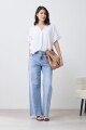 Blusa con volado blanco