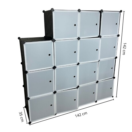 Armario Plástico Lumax 15 Puertas Desmontable Portátil Blanco