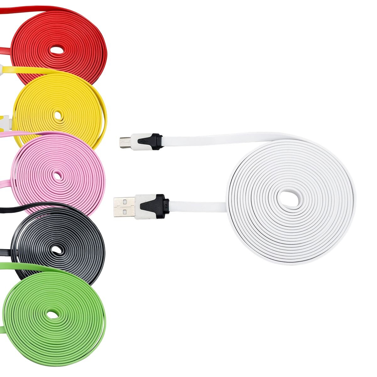 Cable Micro USB Chato de 3M Varios Colores 