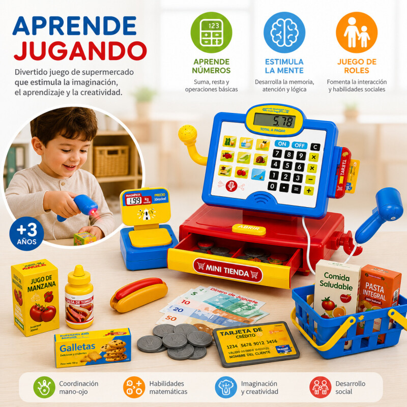 Caja Registradora Juguete Infantil Mini Super Tienda Calcula Caja Registradora Juguete Infantil Mini Super Tienda Calcula