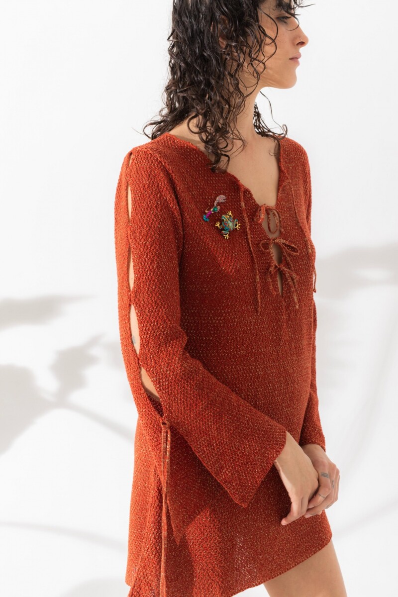 VESTIDO TIRA KNIT - Terracota 