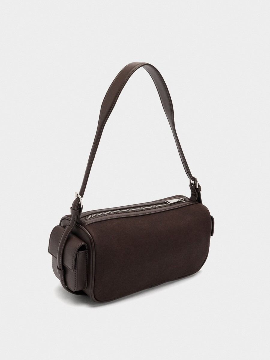Bolso De Hombro Rectangular marron