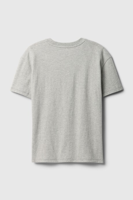 Remera Básico Con Bolsillo Niño Light Heather Grey B08