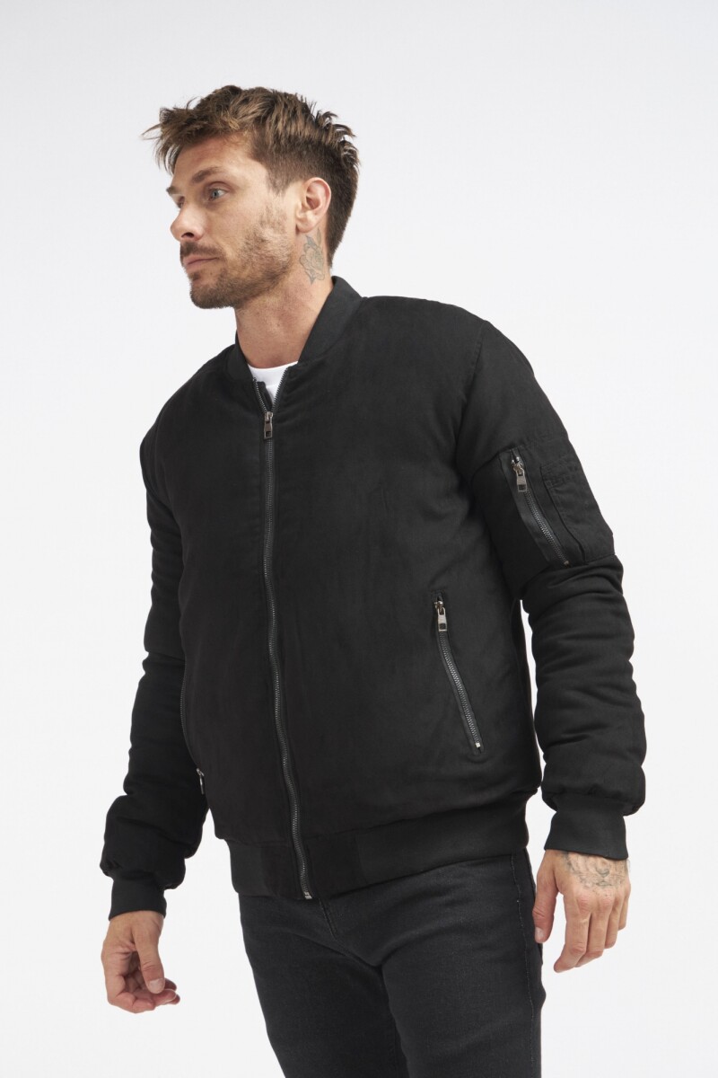 CAMPERA BOMBER ROD - NEGRO 