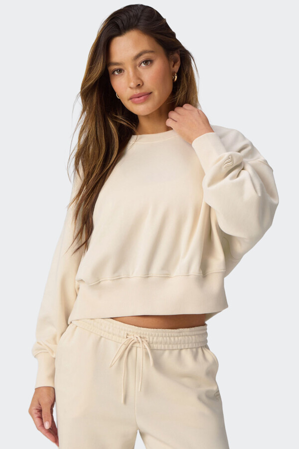 Buzo Fabletics Year Round Terry Crew Beige