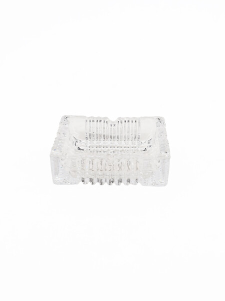 CENICERO VIDRIO CUADRADO TRANSPARENTE