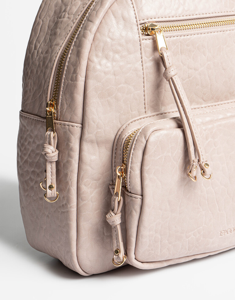 Mochilas Urbanas Mochila Efecto Croco - Rosa Piel