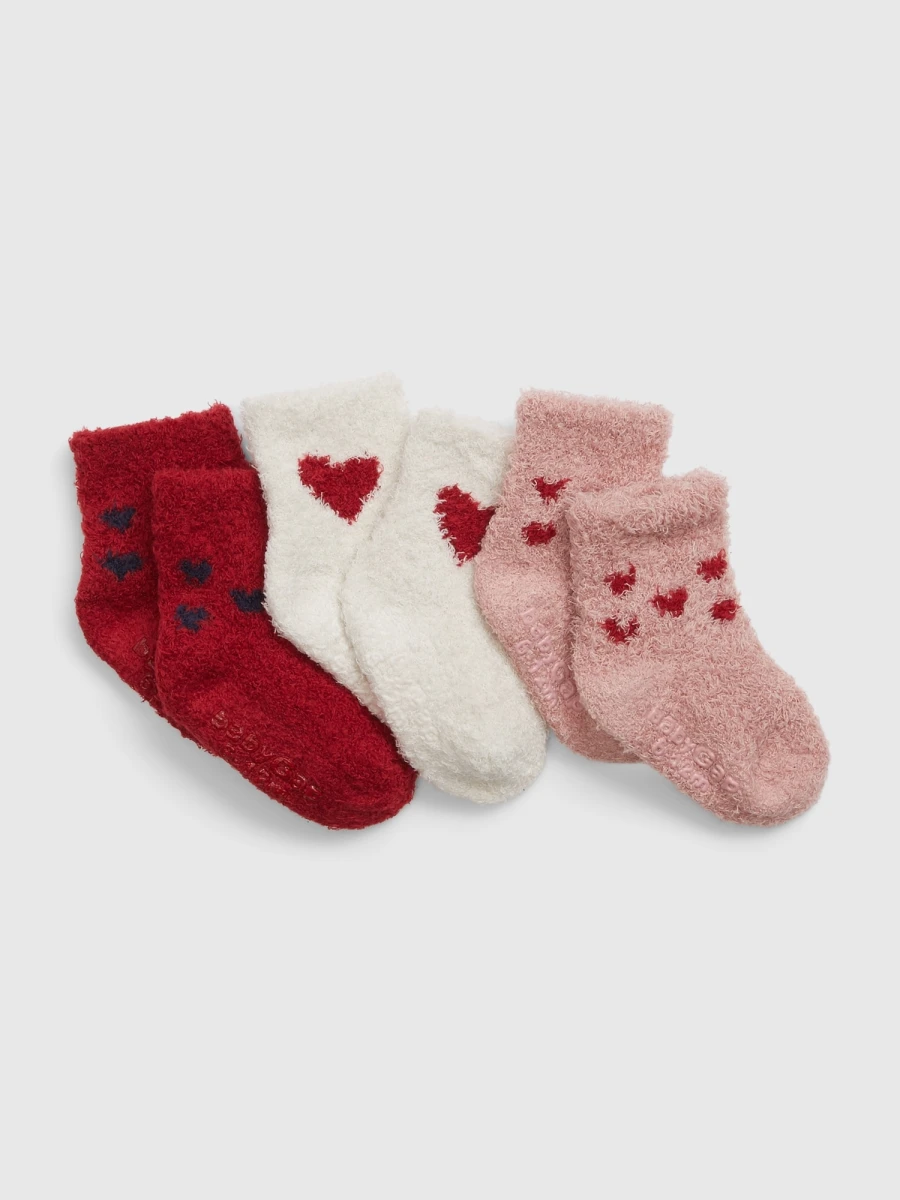 Medias Cozy Pack X3 Bebé - Hearts 