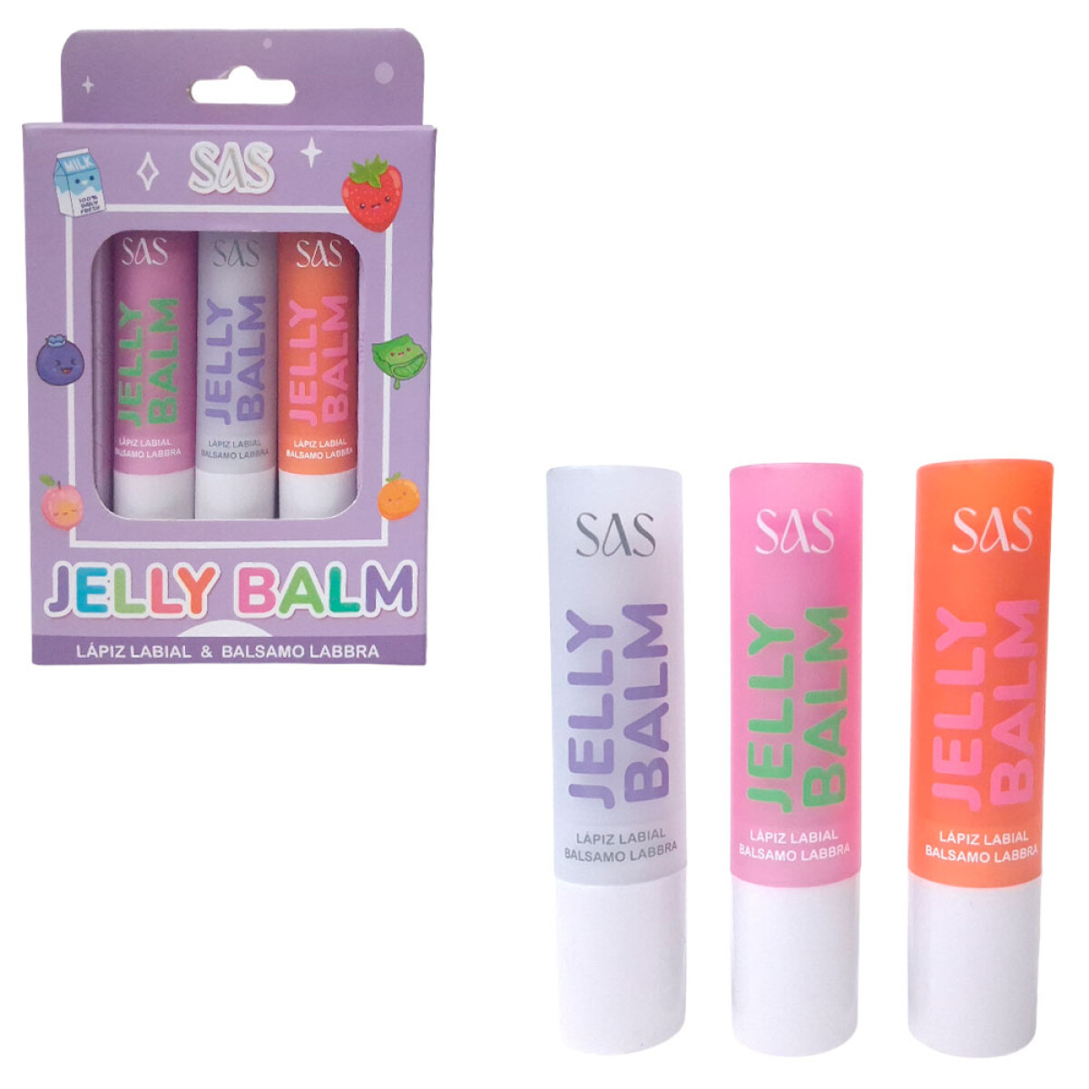 SAS Bálsamo labial x3 unidades - Sas Bálsamo Labial X3 Unidades 
