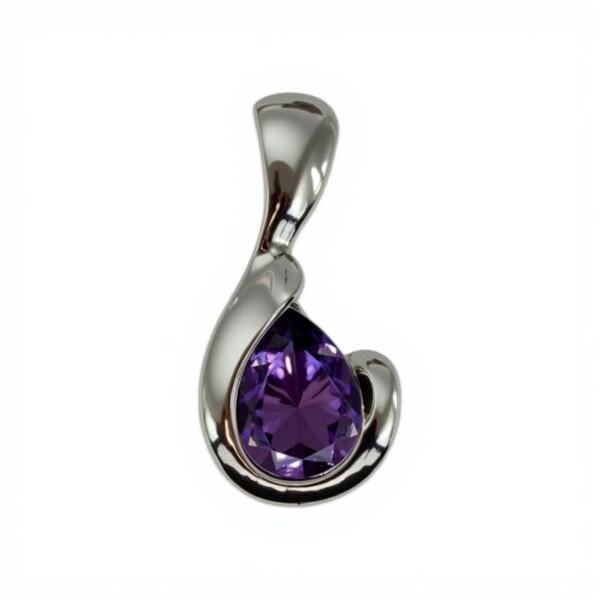 Dije Gota- Plata 925 - Zirconia Lila-CP4641 conpiedra