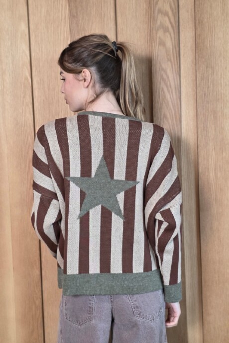 Buzo Universo Raya Chocolate y safari
