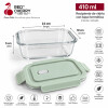 Recipiente Hermético Vidrio Borosilicato 410ml con Tapa Verde