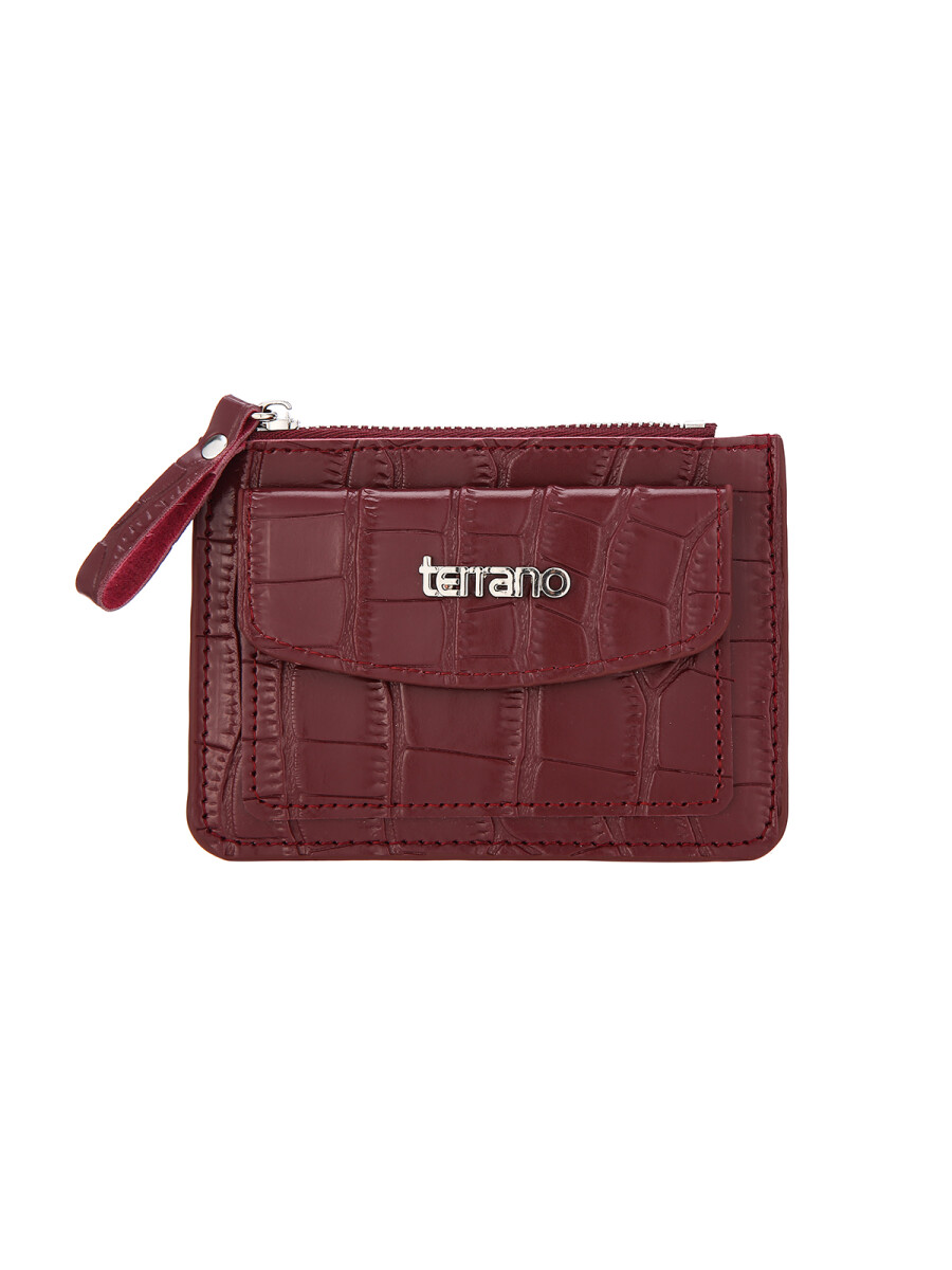 Tarjetero Croco Bruselas - Rojo 