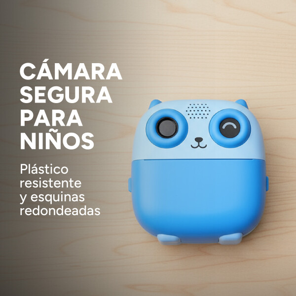 Camara De Fotos Buho Infantil Impresion Instantanea Polaroid Variante Color Azul
