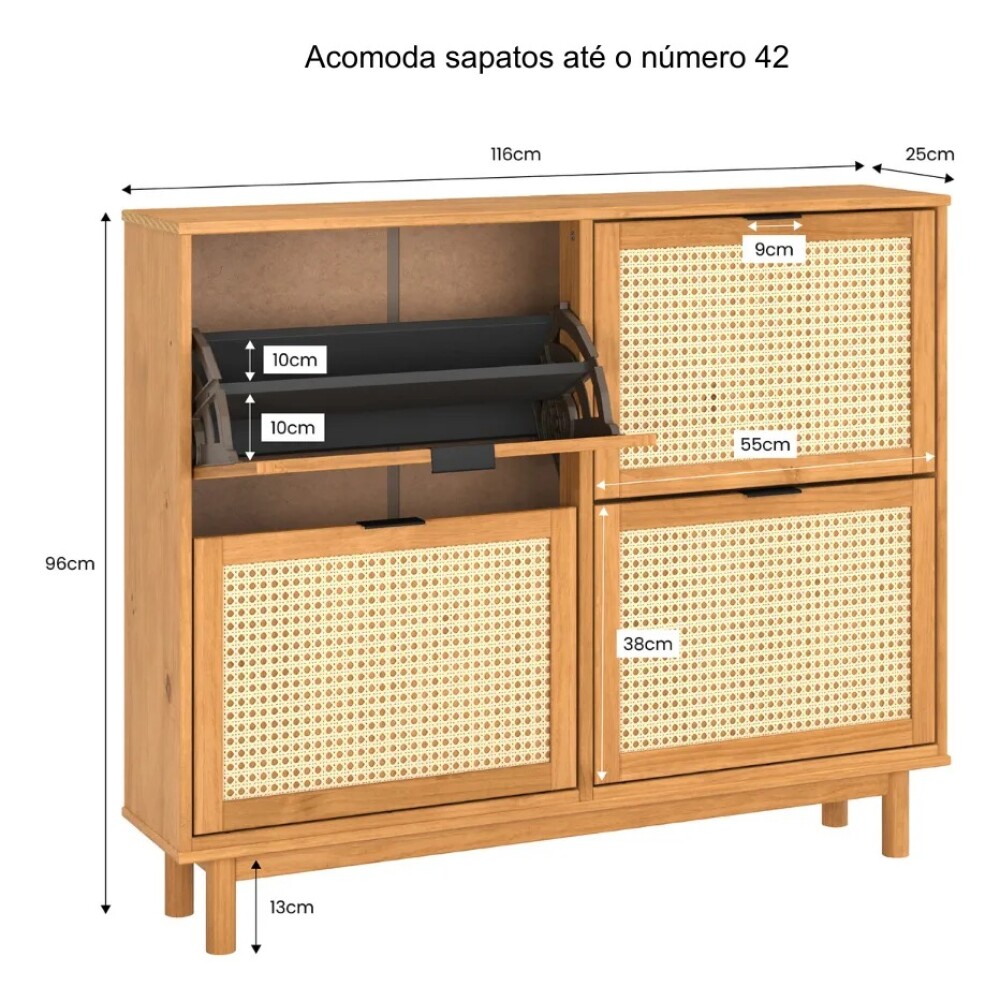 ZAPATERA MADERA MACIZA RATAN 4 PUERTAS DORMITRIO ZAPATERA MADERA MACIZA RATAN 4 PUERTAS DORMITRIO