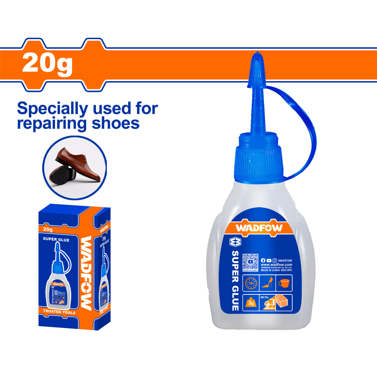 ADHESIVO REPARA ZAPATOS 20GR WADFOW WGX1523 