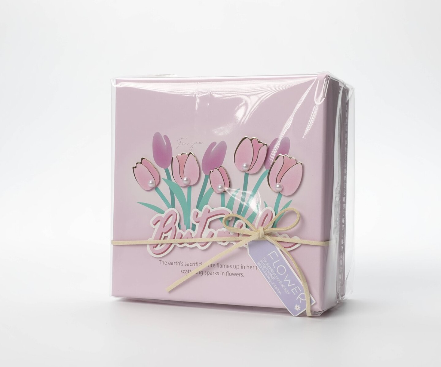 CAJA DE REGALO RECTANGULAR TULIPANES (M) 