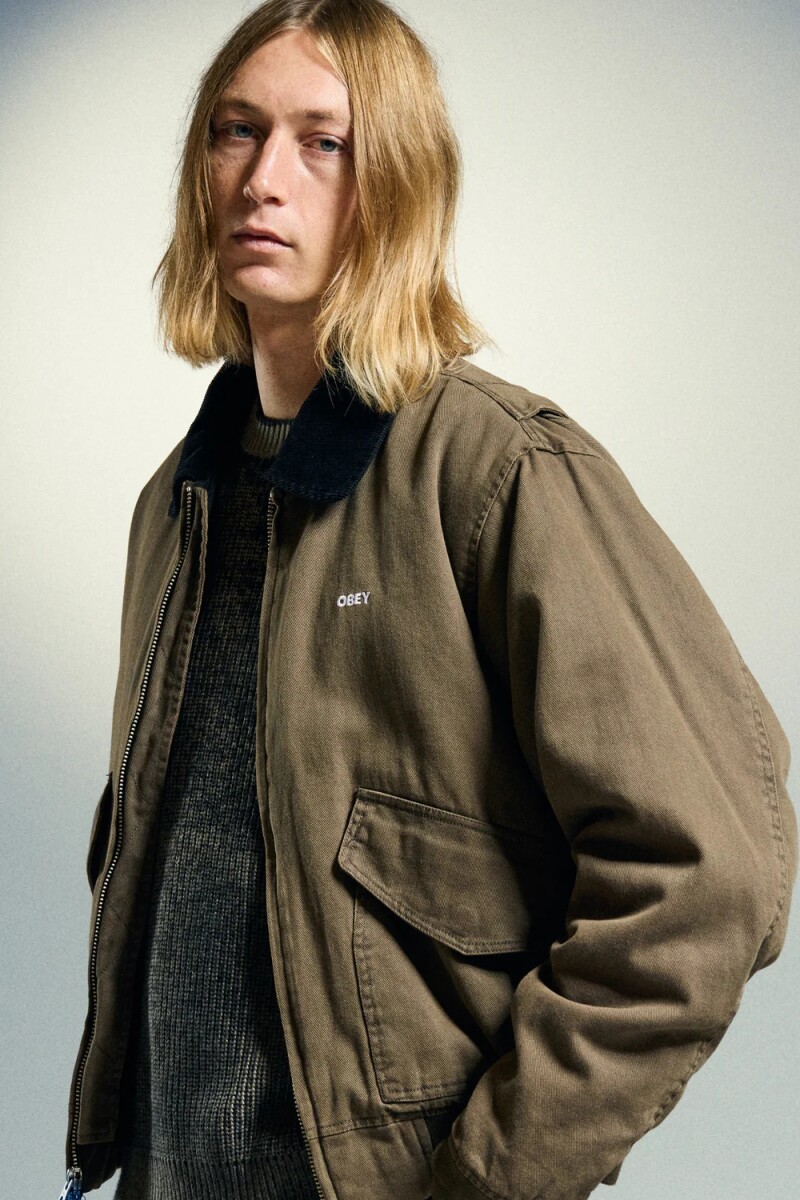 OBEY FADE WASH CWU JACKET Verde