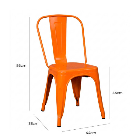 Silla Tolix Metálica Acero Industrial Sandman Comedor Naranja