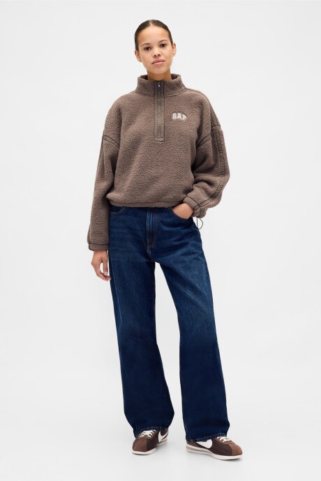 Buzo Polar Medio Cierre Logo Gap Mujer Plymouth Rock