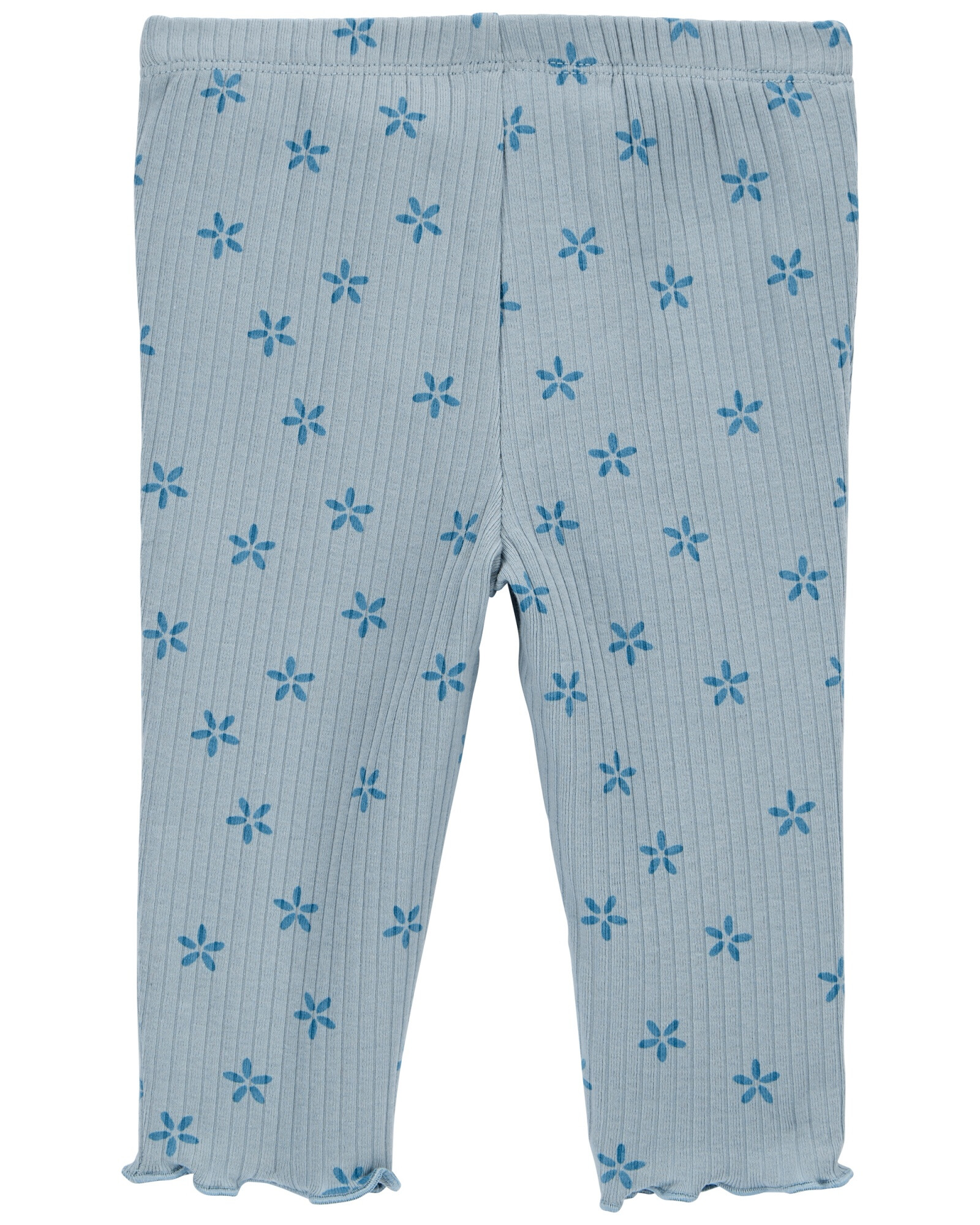 Pantalón de algodón acanalado, diseño floral Pantalón de algodón acanalado, diseño floral
