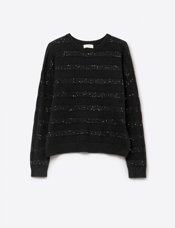 Buzo Lana Brillos NEGRO