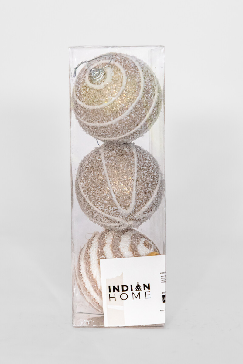 Colgante Esferas Relieve, 3un. - Color Unico